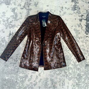 Brand new snake skin print glossy blazer